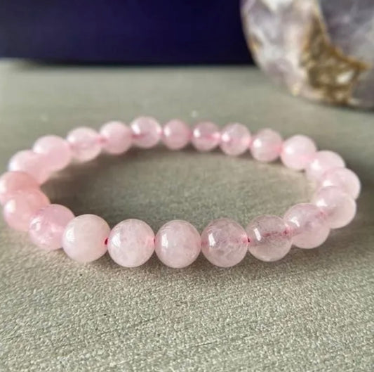 🌸 Rose Quartz — Heart Bloom Bracelet